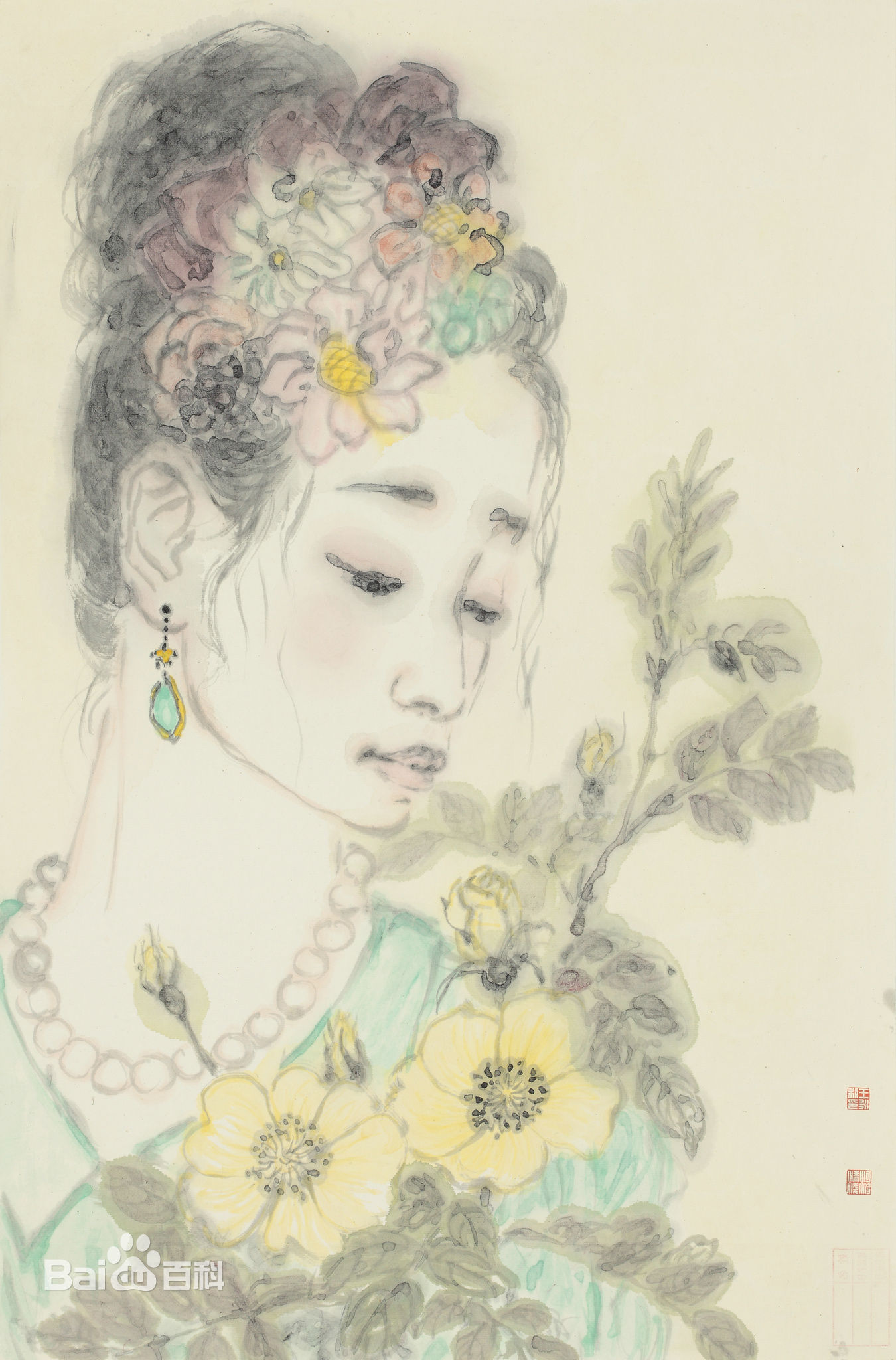 王永利水墨人物作品系列二前后照片