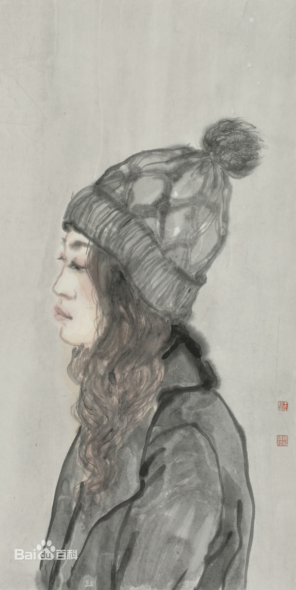 王永利水墨人物作品系列二前后照片