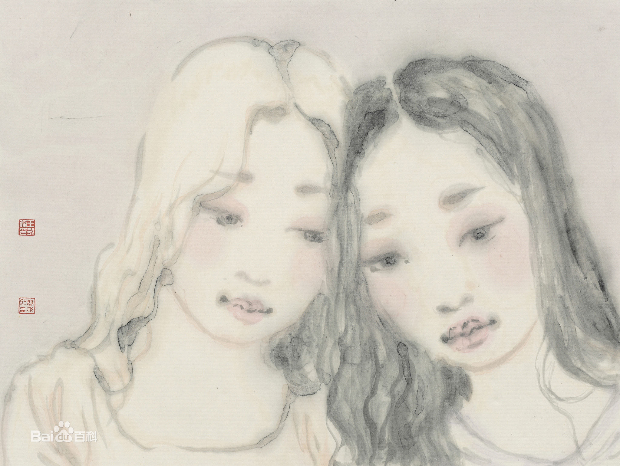 王永利水墨人物作品系列二前后照片