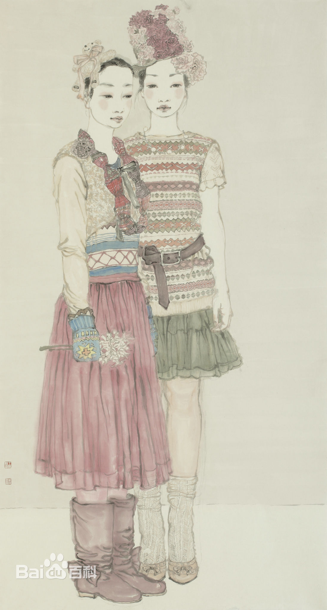 王永利水墨人物作品系列二前后照片