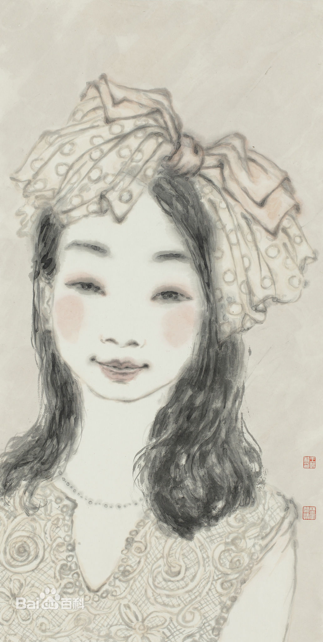 王永利水墨人物作品系列三素颜照壁纸