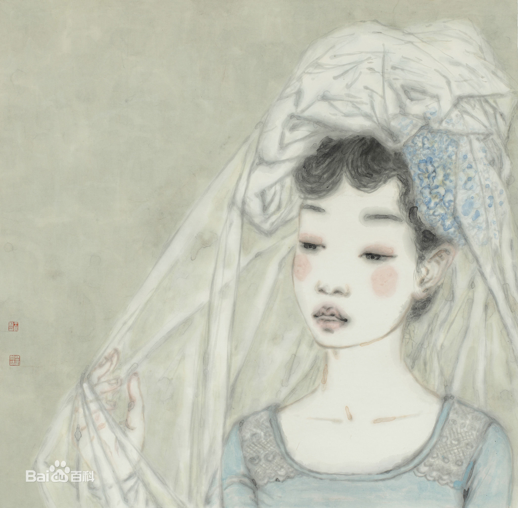 王永利水墨人物作品系列三素颜照壁纸