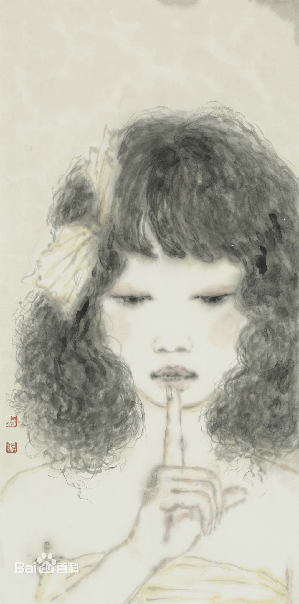 王永利水墨人物作品系列三素颜照壁纸