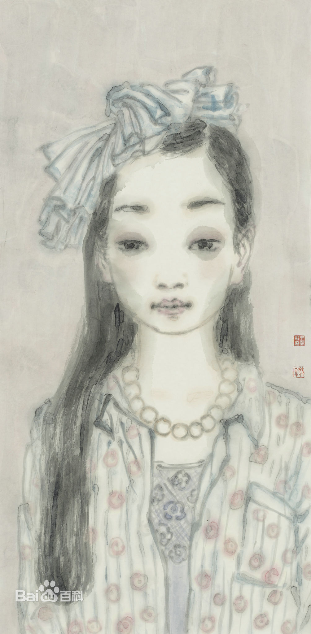 王永利水墨人物作品系列三素颜照壁纸