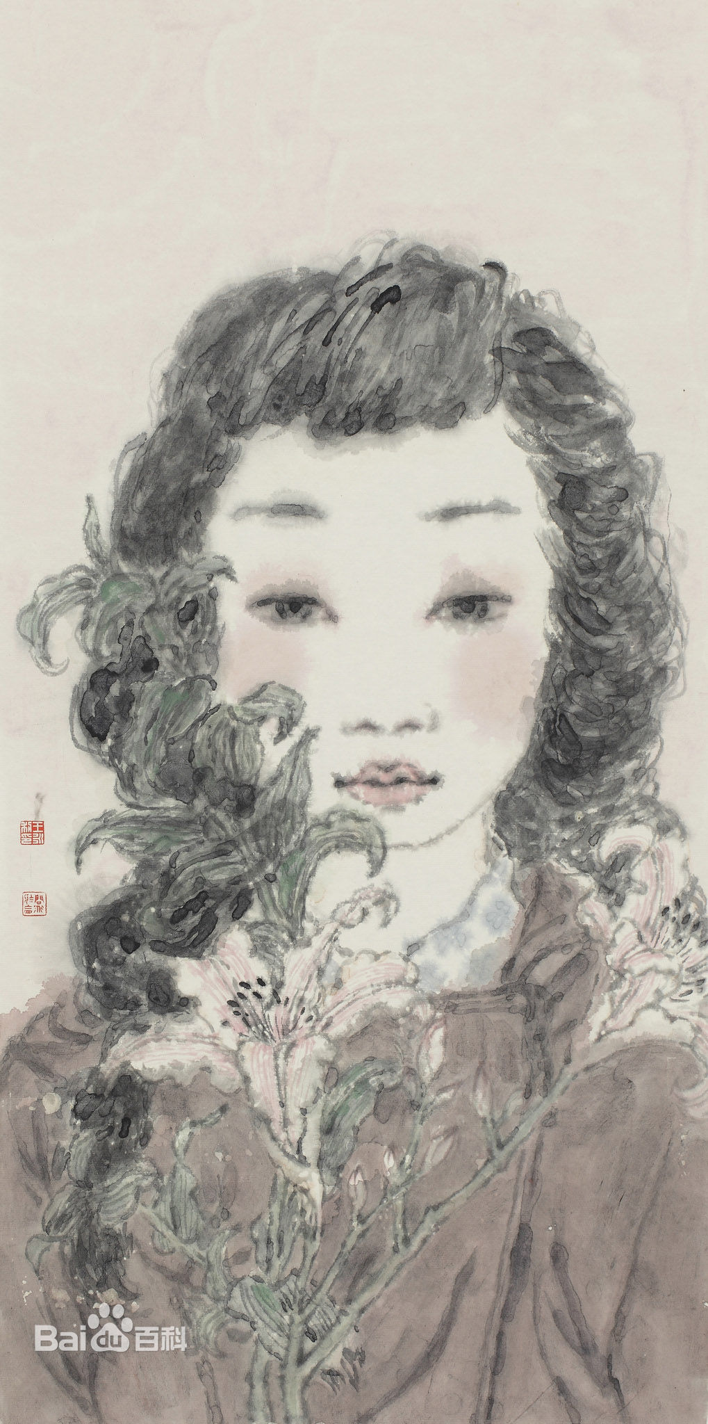 王永利水墨人物作品系列三素颜照壁纸