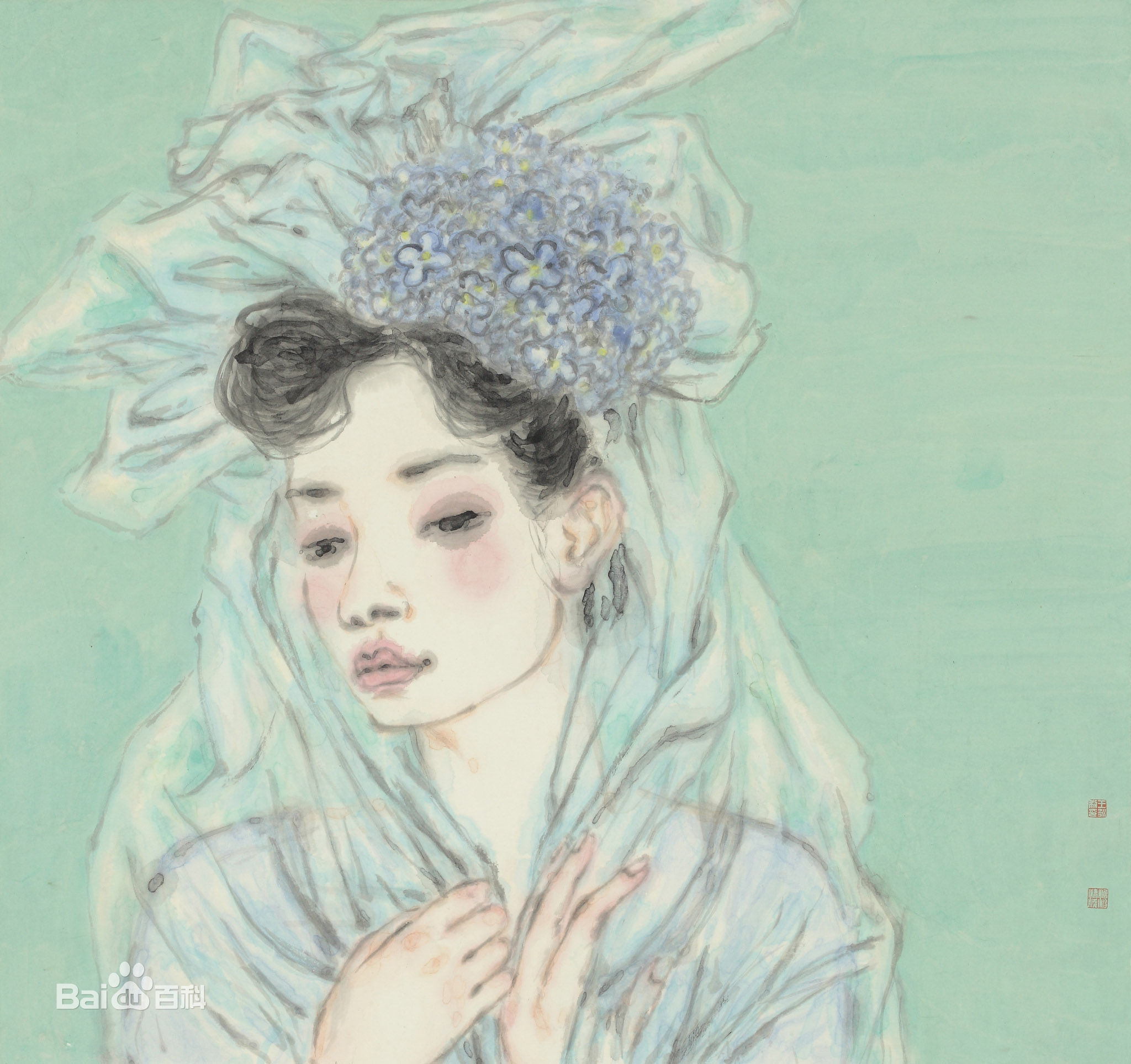 王永利水墨人物作品系列三素颜照壁纸