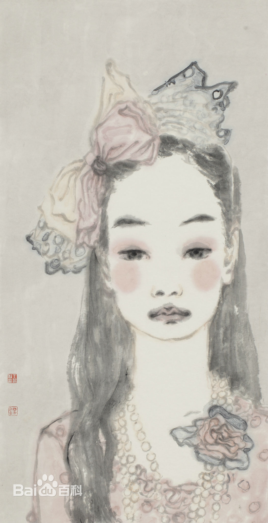 王永利水墨人物作品系列三素颜照壁纸