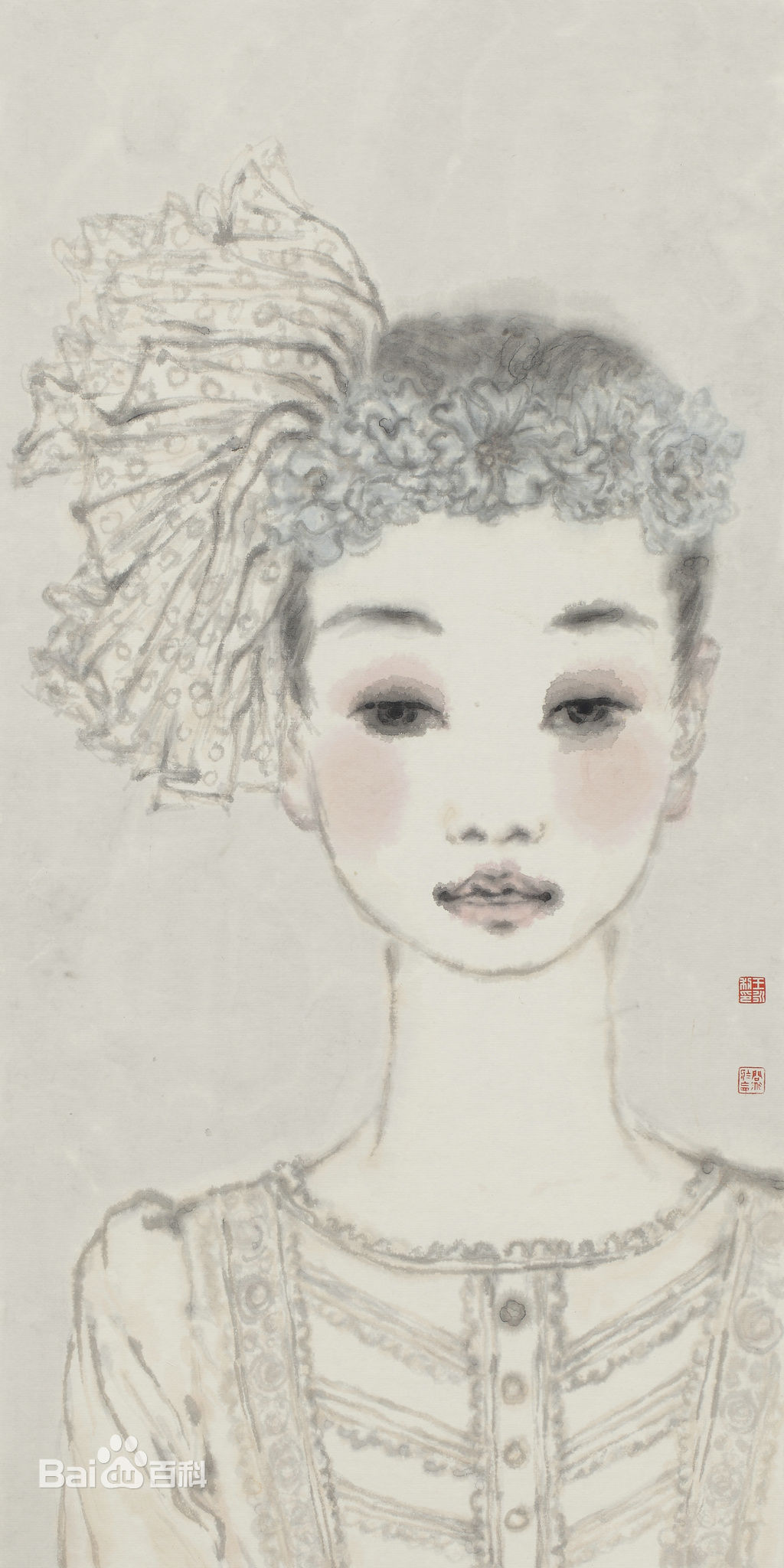 王永利水墨人物作品系列三素颜照壁纸