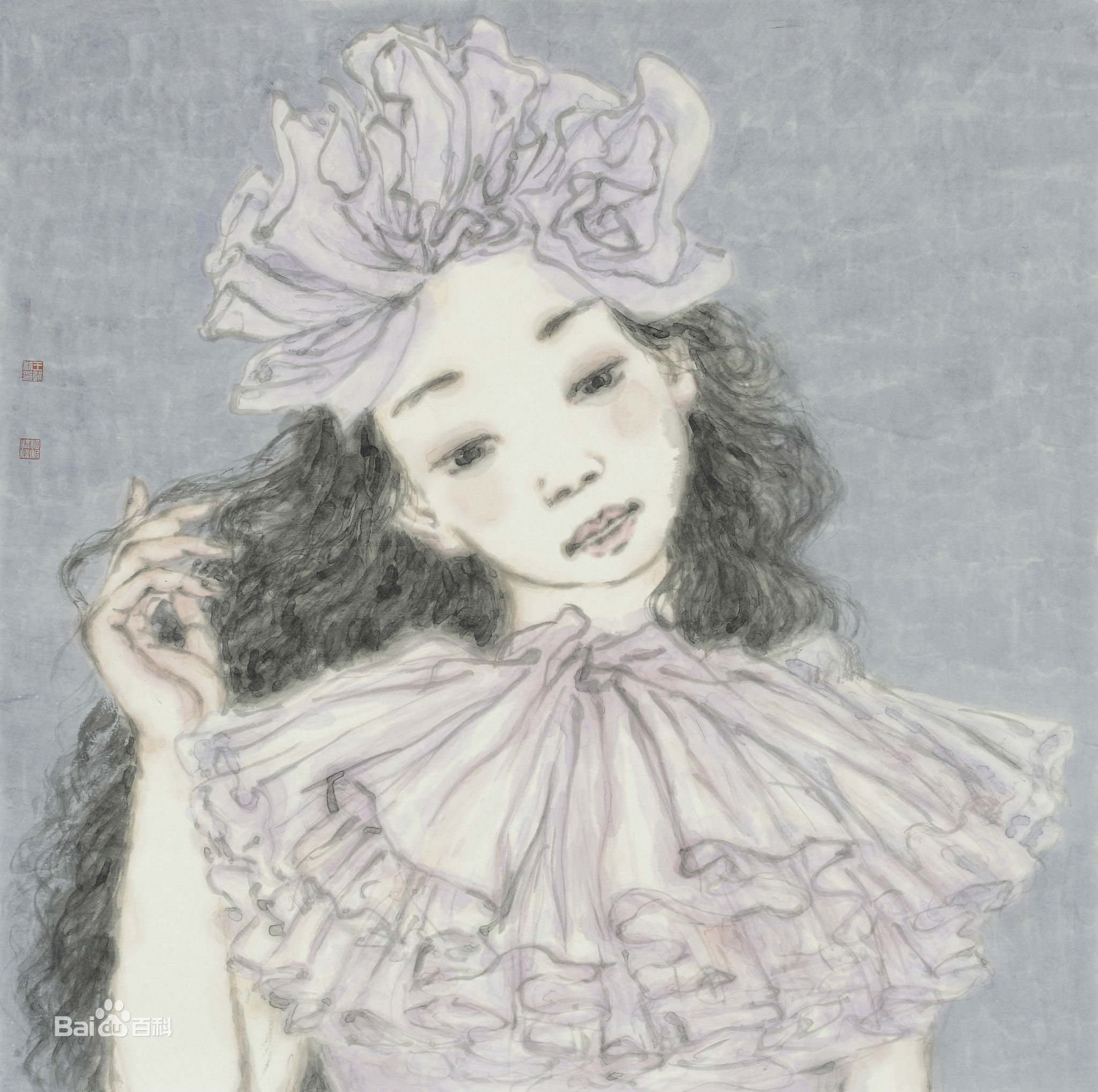 王永利水墨人物作品系列三素颜照壁纸