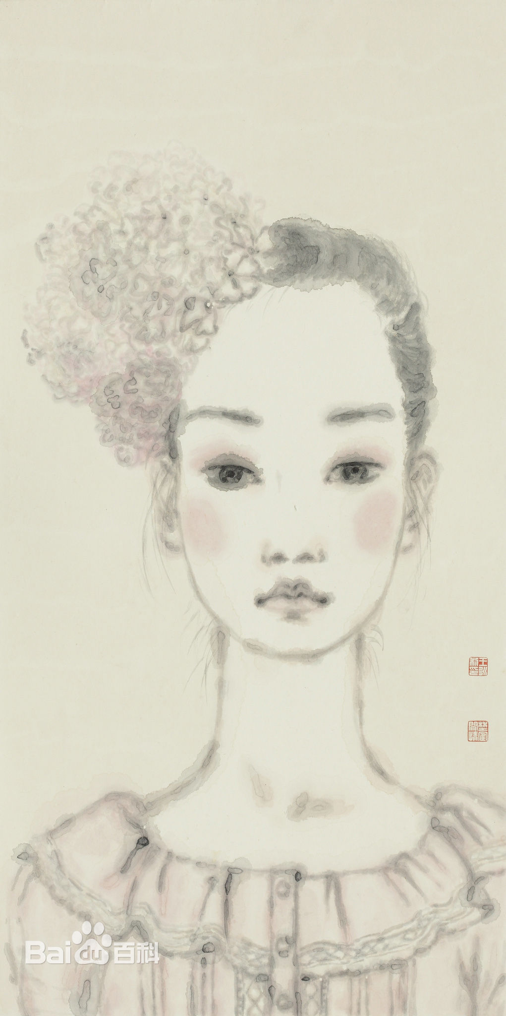 王永利水墨人物作品系列三素颜照壁纸