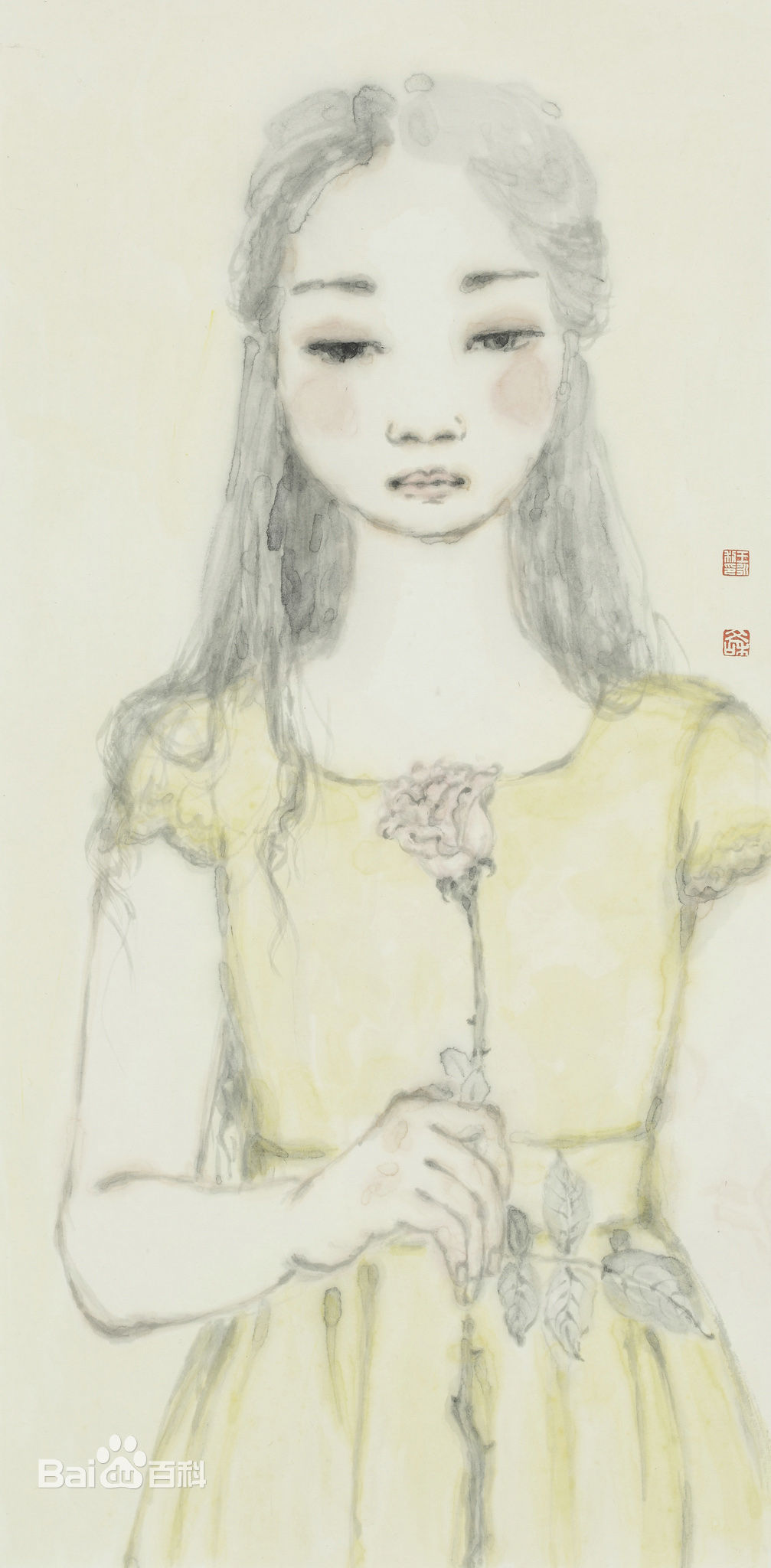 王永利水墨人物作品系列三素颜照壁纸