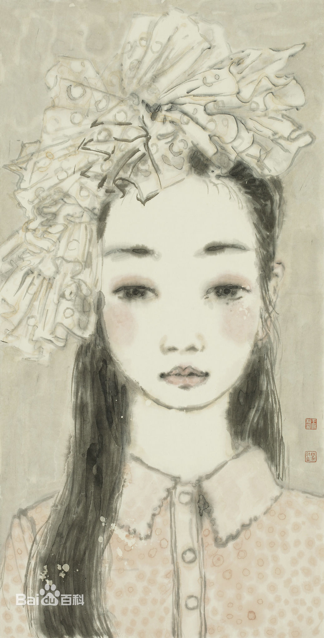 王永利水墨人物作品系列三素颜照壁纸