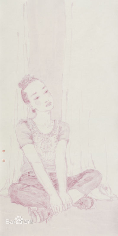 王永利水墨人物作品系列三素颜照壁纸