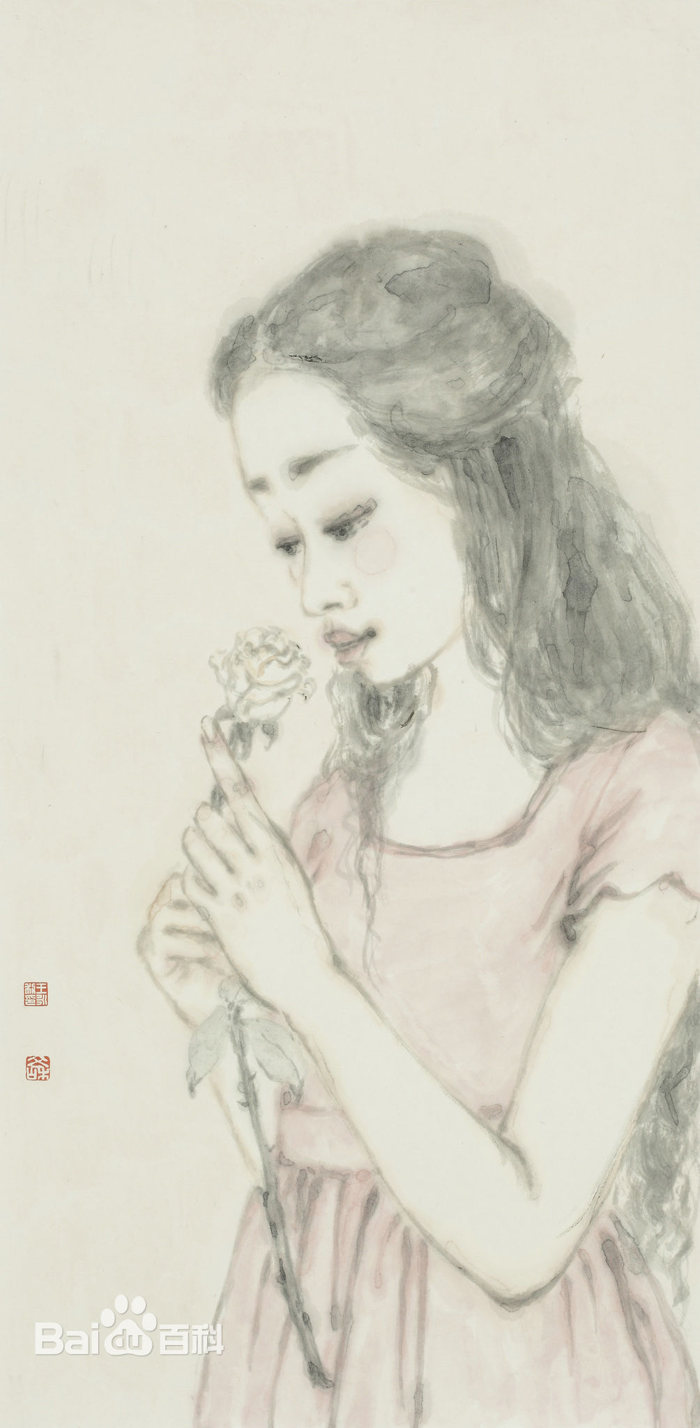 王永利水墨人物作品系列三素颜照壁纸