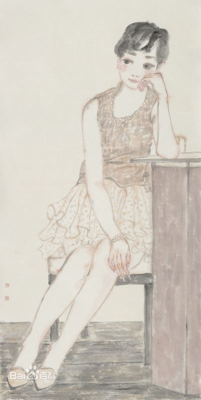 王永利水墨人物作品系列三素颜照壁纸