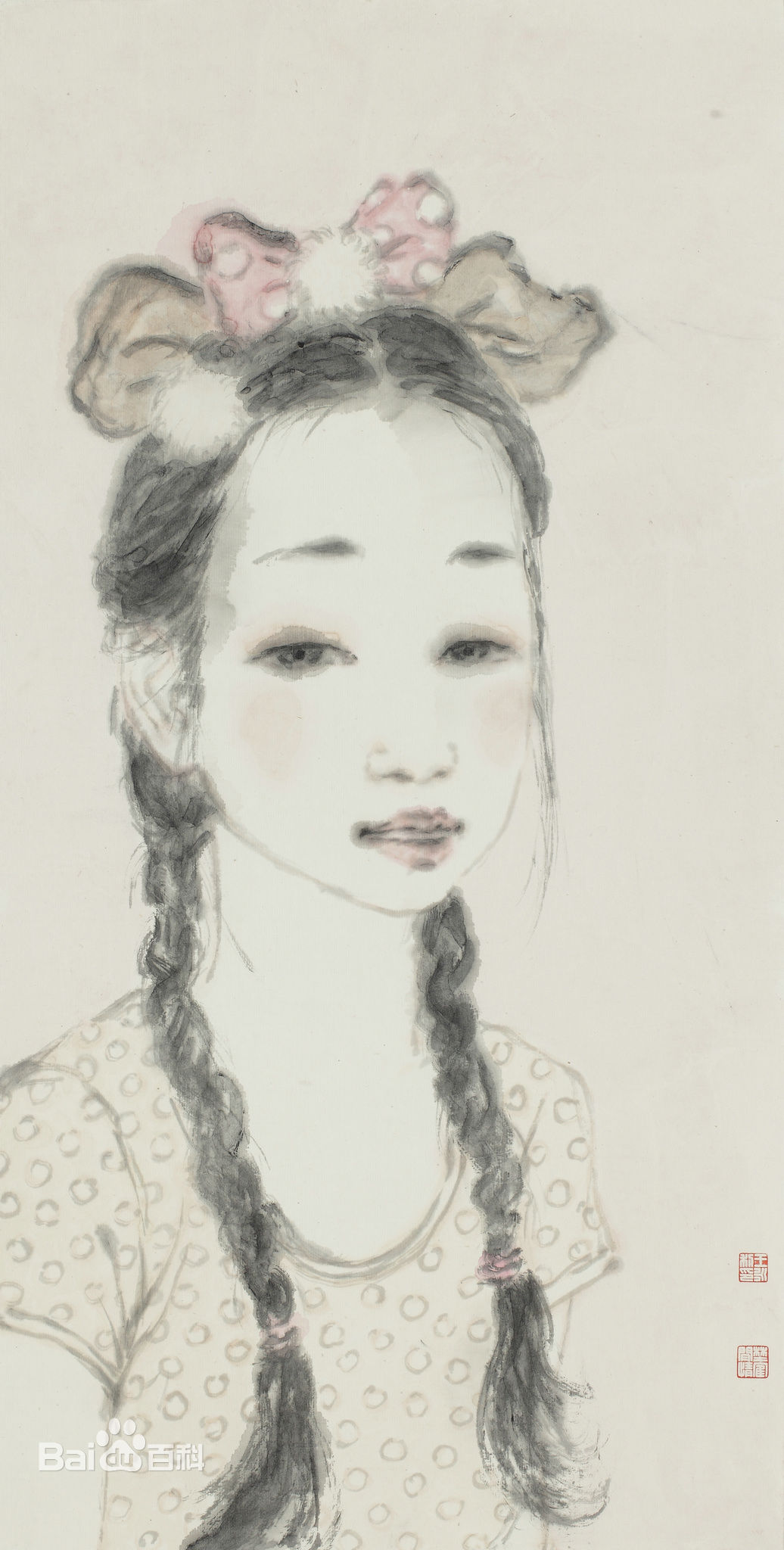 王永利水墨人物作品系列三素颜照壁纸