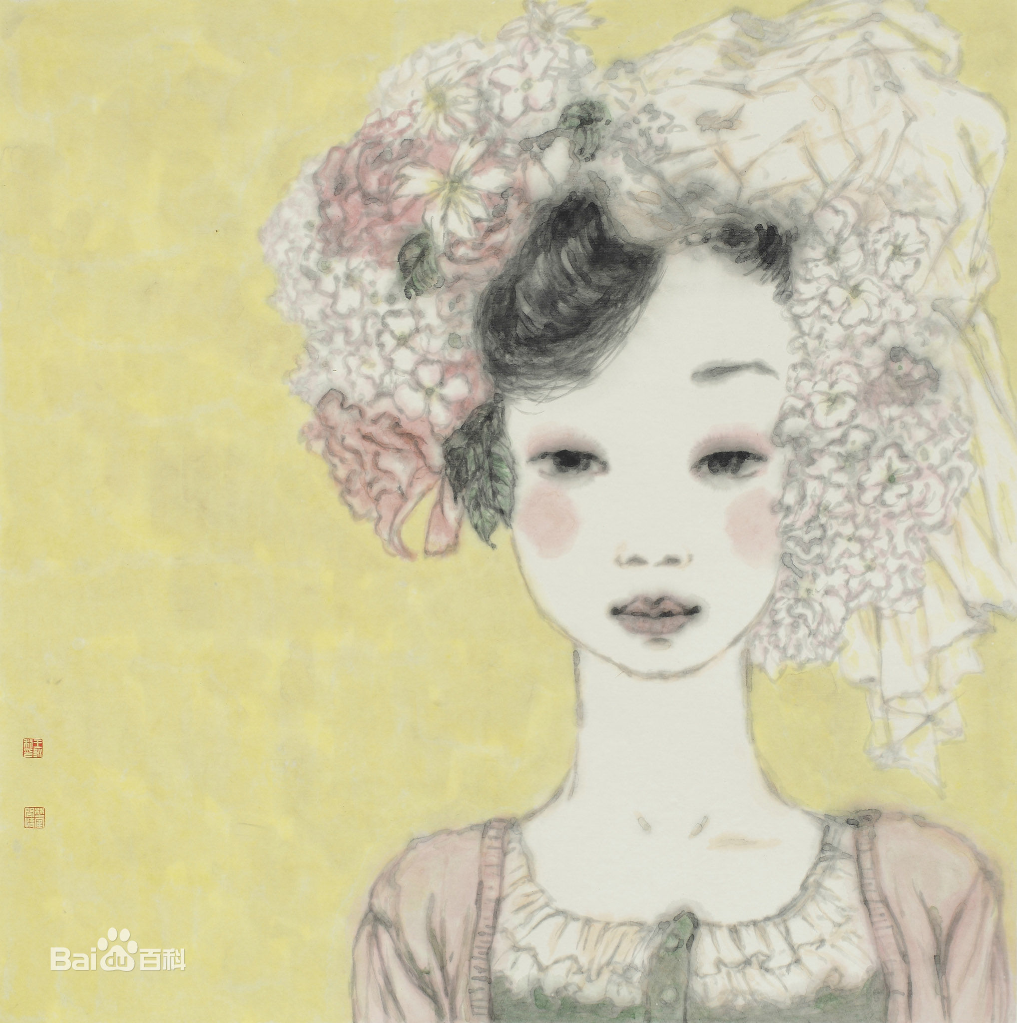 王永利水墨人物作品系列三素颜照壁纸