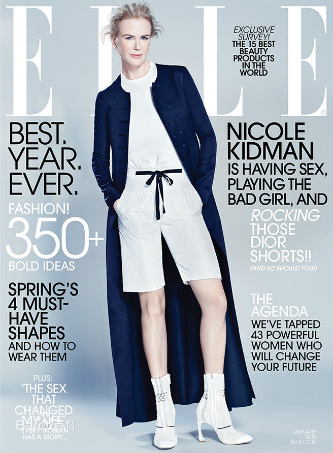 妮可·基德曼(Nicole Kidman)最新《ELLE》2015开年封面图集