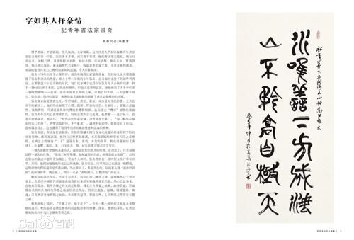 张奇书法集素颜照相册