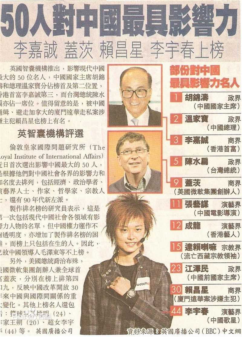 李宇春(Chris Lee)高清《时代周刊》封面（国际、权威媒体报道）图册