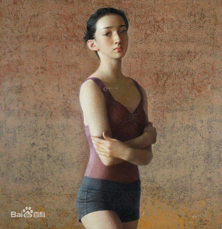 曹舒慈张晓刚的油画肖像生活照