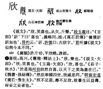 最全欣(glad，happy)在，摘自《汉语大字典》中的壁纸