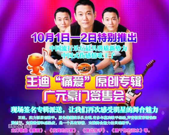 王迪著名歌星演出最优质海报相册