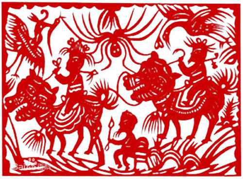 麒麟(Qilin)剪纸照片集锦前后照片