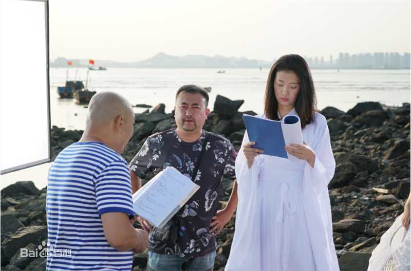 最新张沐在电影《一个笨蛋两个贼》导演工作照中的图集