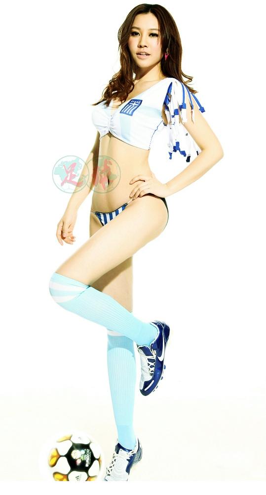 特别专辑性感足球宝贝坦胸助阵欧洲杯希腊队图片