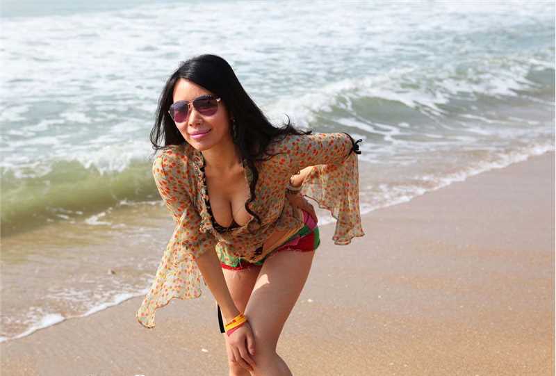 高清亚运沙排宝贝三亚海滩,蓝天碧水秀迷人身段_图册