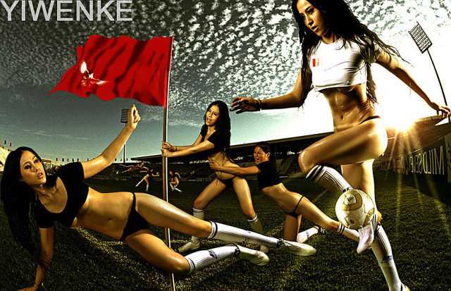 最全性感湿身足球美女相册