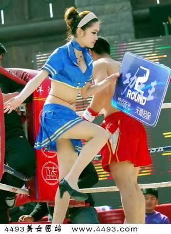 搏击举牌女郎妖娆亮相