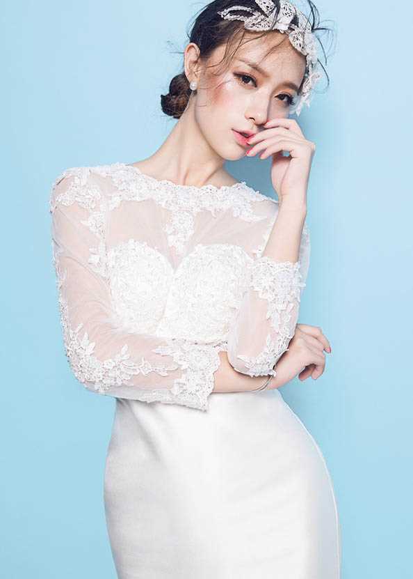 最新余陈秋子婚纱美艳十足壁纸