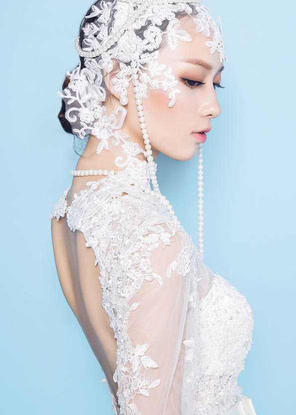 最新余陈秋子婚纱美艳十足壁纸