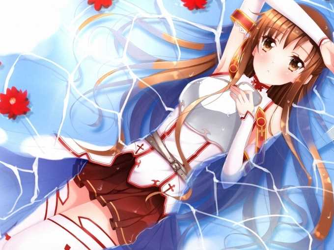 刀剑神域亚丝娜湿身动漫美女图片