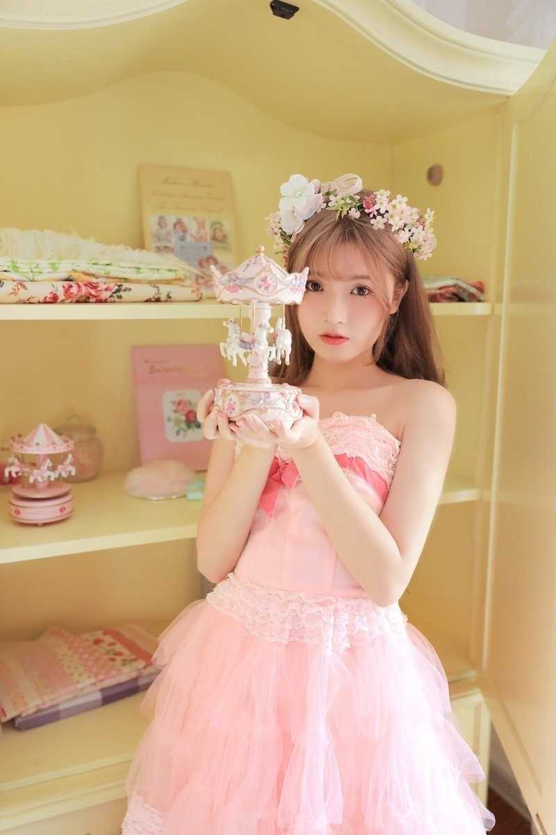 特别专辑粉色森林系少女软妹洛丽塔蕾丝长裙浪漫清纯图片图片