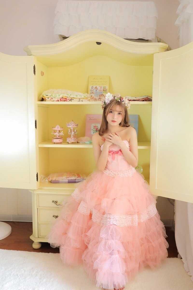 特别专辑粉色森林系少女软妹洛丽塔蕾丝长裙浪漫清纯图片图片