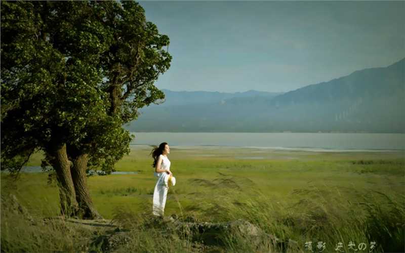 夏天清纯美女户外踏青长裙唯美浪漫风景图片