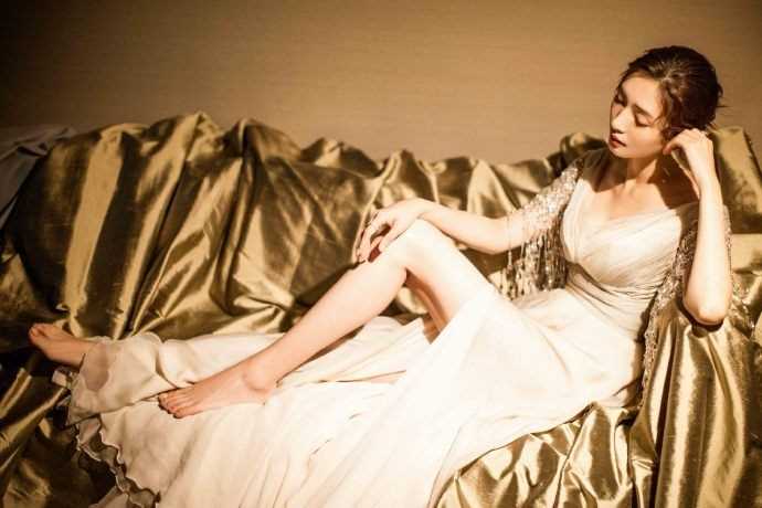 极品清纯明星江疏影小清新长裙淑女图库