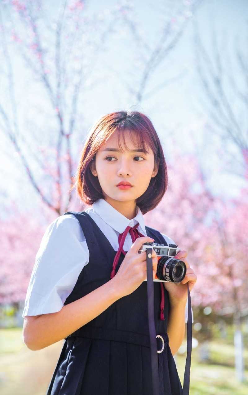 高清清纯校园女大学生户外公园艺术摄影唯美图册