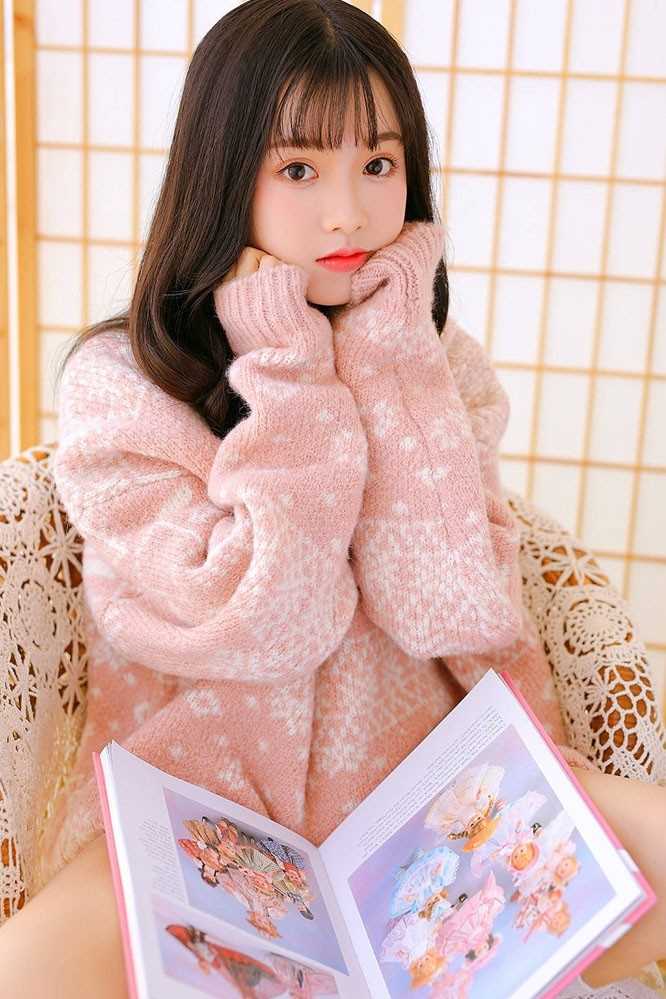最全粉红初恋少女治愈系气质闺房毛衣俏皮清纯相册