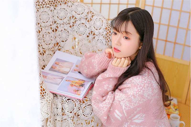 最全粉红初恋少女治愈系气质闺房毛衣俏皮清纯相册