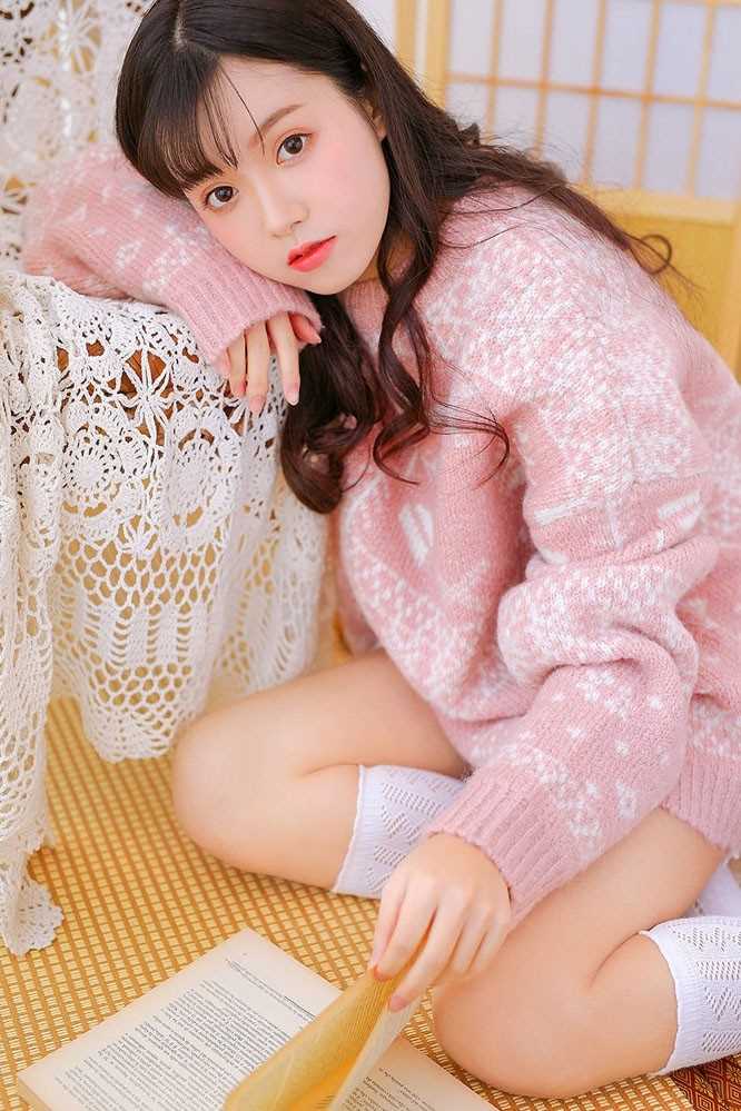 最全粉红初恋少女治愈系气质闺房毛衣俏皮清纯相册