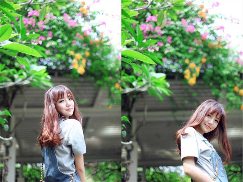 精选牛仔背带裤女孩户外清纯唯美图片图册