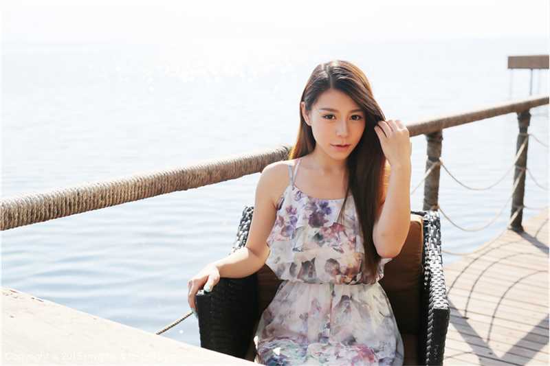 高清长裙美女嘉宝贝儿海边清纯唯美外拍图集