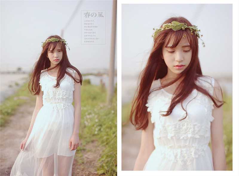 优质清纯美女白纱长裙户外相册