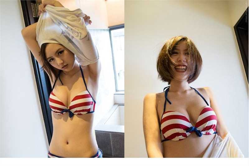 高清极品短发美女浴室性感脱衣秀图册