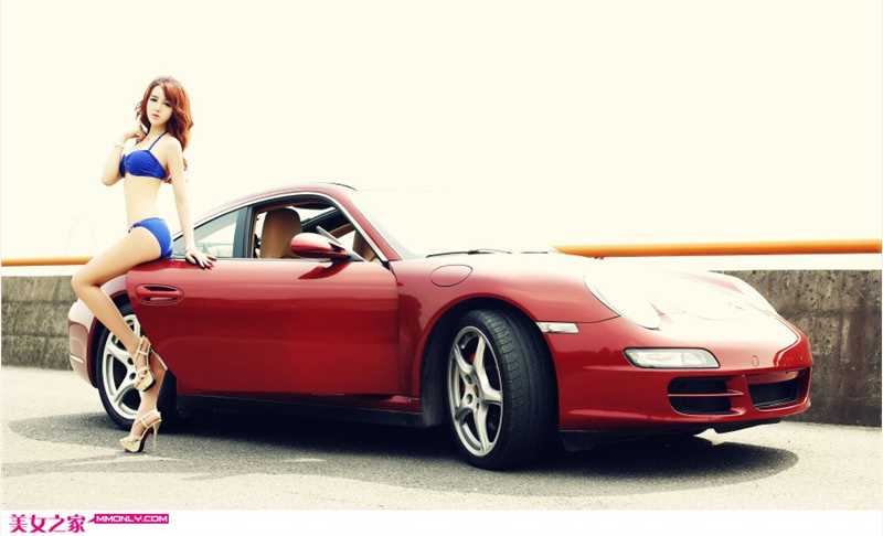 特别专辑车模刘雯雯蓝色比基尼性感图片