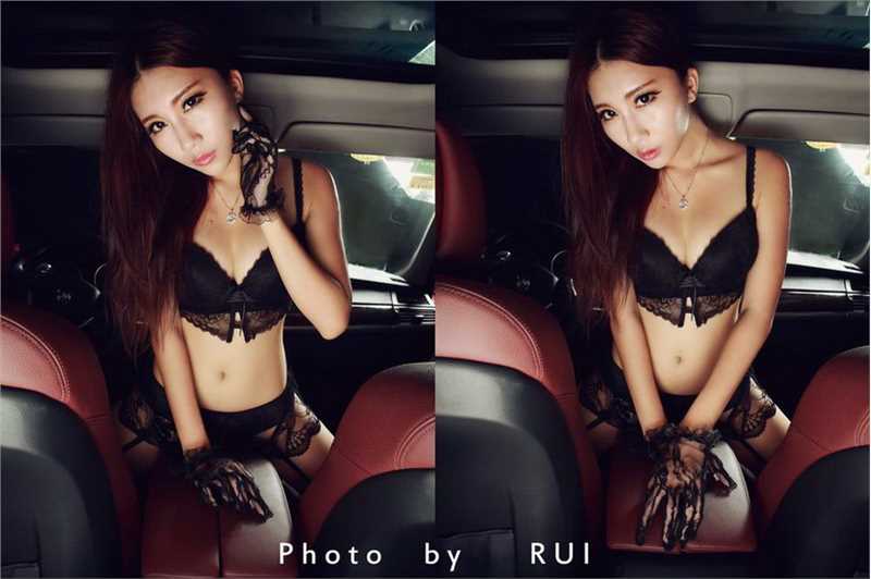 高清性感车模长腿黑丝袜惑图集